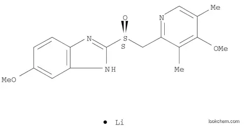 Molecular Structure of 161796-83-4 (1H-Benzimidazole, 6-methoxy-2-[(S)-[(4-methoxy-3,5-dimethyl-2-pyridinyl)methyl]sulfinyl]-, lithium salt (1:1))